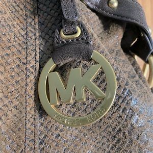 Michael Kors Special Edition Brown Hand Bag Crossbody Leather (Snake Skin)